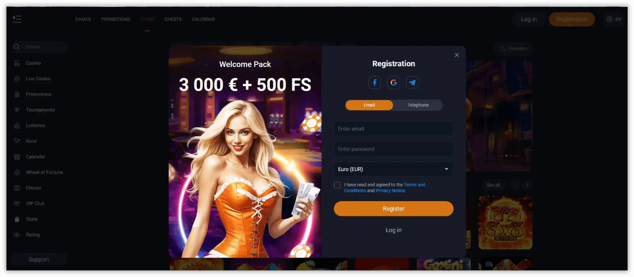 Rejestracja Vox casino